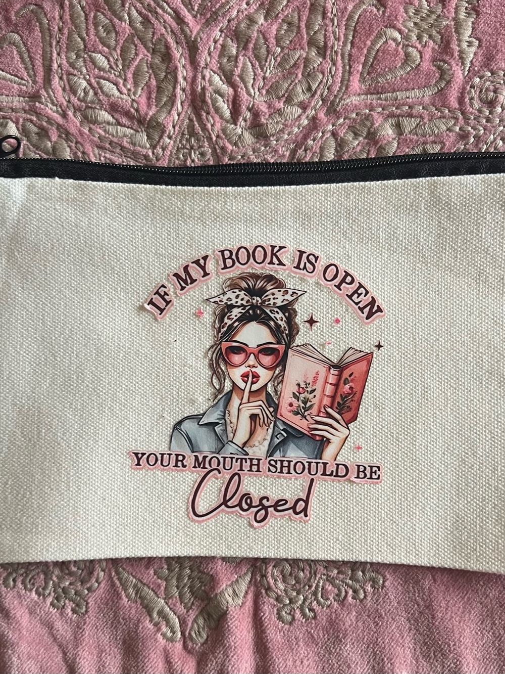 Women’s Canvas Mini Bag Book Lover Design Size 5 by 8 inches NWT